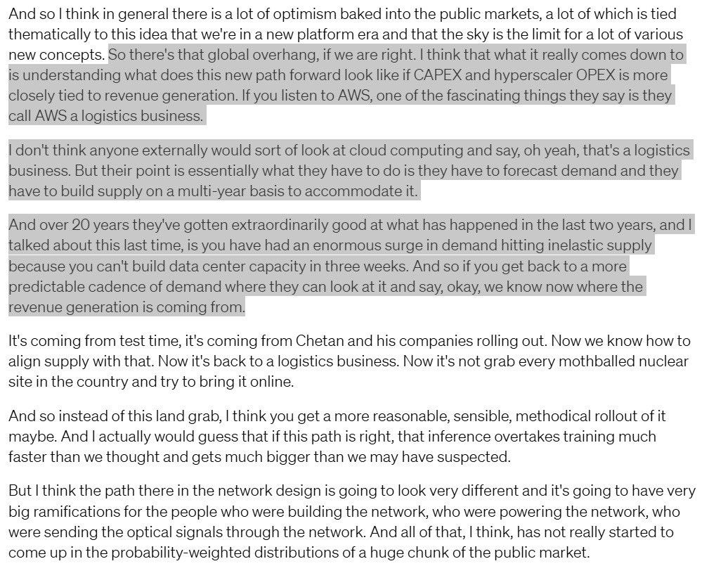 Very nuanced and thought provoking episode. Thanks for having this conversation in public, <a href="/modestproposal1/">modest proposal</a>, <a href="/chetanp/">Chetan Puttagunta</a>, and <a href="/patrick_oshag/">Patrick OShaughnessy</a>