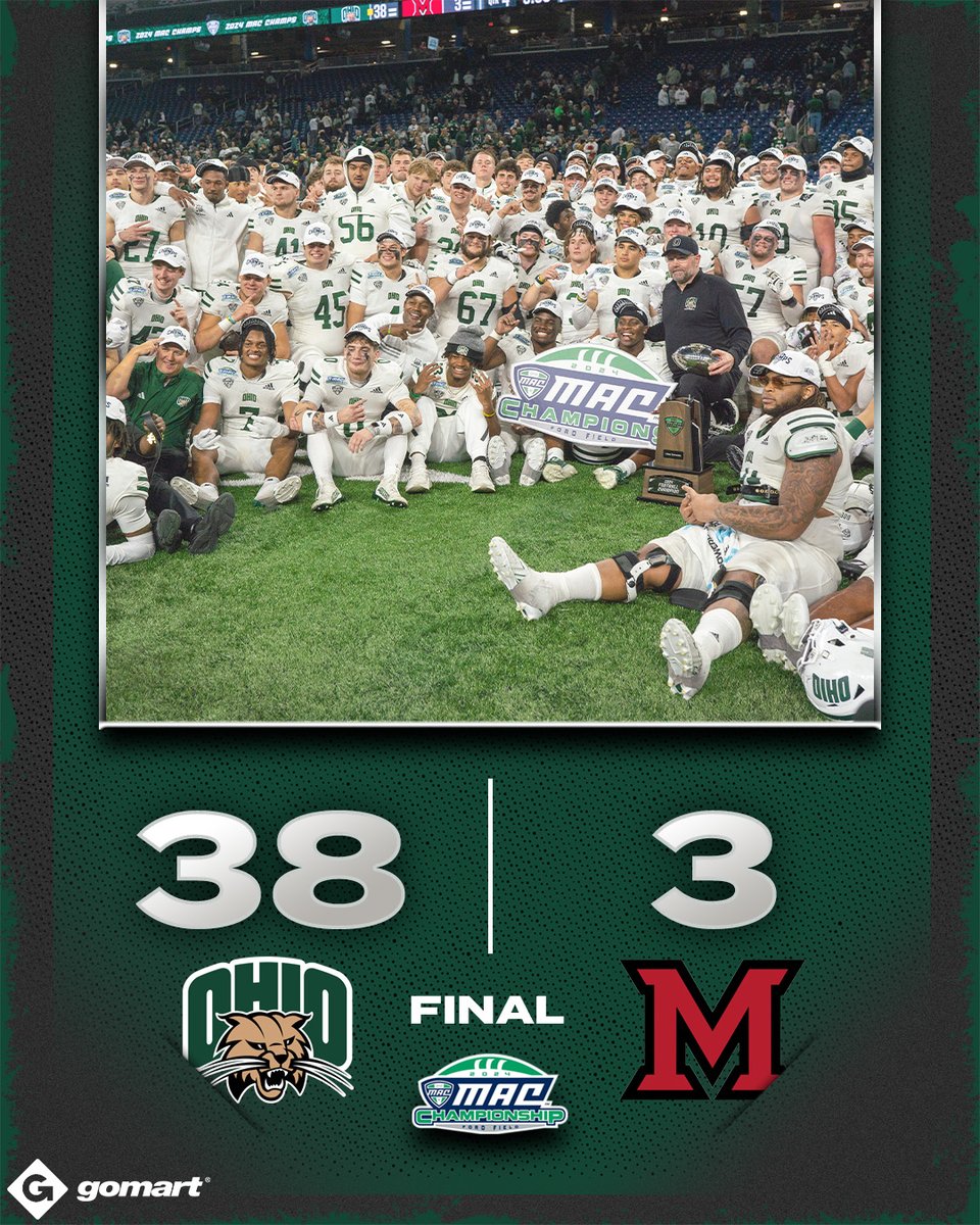 Ohio Football Defeats Miami in MAC Championship For First Title Since 1968

RECAP: bit.ly/3VrnXmg
BOX: bit.ly/3ZFO37Q
