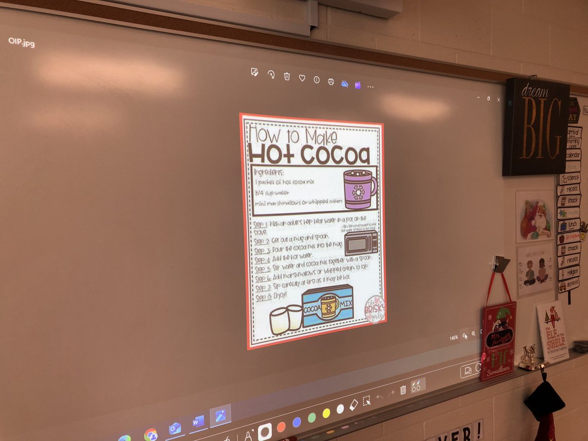 So much festive fun making hot chocolate to practice writing a procedure and using the Pictello app to practice our oral language skills by recounting the experience 🤗 @biancaCDA_HCDSB <a href="/StCeciliaHCDSB/">StCeciliaHCDSB</a>