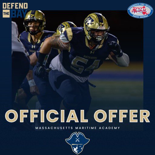 After a great meeting with Coach Owens from Massachusetts Maritime Academy I’m excited to continue my education and play football for the Buccaneers
