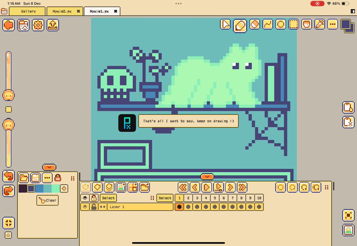 Does your art app call you awesome? No? WELL MINE DOES!

<a href="/pixquare_app/">Pixquare - Pixel Art Editor</a> no you! ✨
#Pixquare #PixelArt