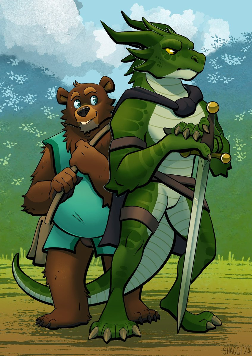 Commission for ￼@HugzSuper of his characters getting ready to start a new adventure