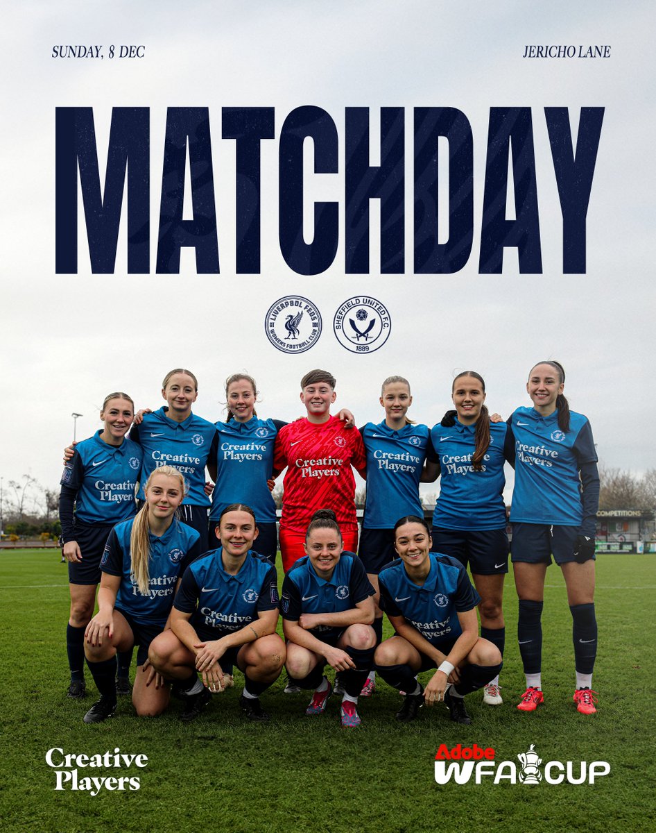 LiverpoolFeds's tweet photo. Matchday in the @adobewomensfacup — let’s go Feds!!🤩

🕒 2PM
🆚 @sufc_women
🏠 Jericho Lane
🏆 @adobewomensfacup 
 
🎟 Adults = £7
🎟 Concessions = £5
🚸 U16s = Free 

🥁 Live Entertainment 
🛍️ Merchandise Available
🅿️ Onsite Parking Available 
🌭☕️ Refreshments Available

#FedArmy @FAWNL