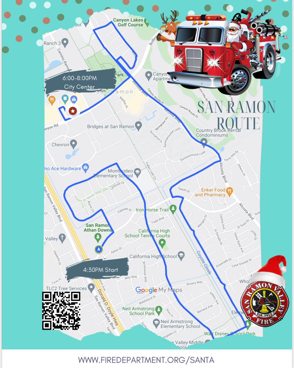 Chief Denton Carlson (@dentonlcarlson) on Twitter photo Santa’s ride throughout <a href="/CityofSanRamon/">City of San Ramon</a> begins in one hour!
A huge thanks to <a href="/srvfire/">San Ramon Valley Fire</a> for arranging to have him visit our great City! Santa’s ride throughout <a href="/CityofSanRamon/">City of San Ramon</a> begins in one hour!
A huge thanks to <a href="/srvfire/">San Ramon Valley Fire</a> for arranging to have him visit our great City!