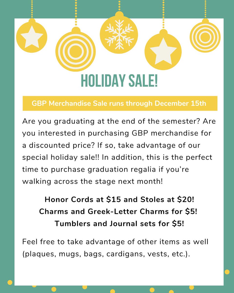 gammabetaphisoc's tweet photo. 🎉🎓 Holiday Sale Alert! 🎓🎉 Elevate your graduation look with our stunning Gamma Beta Phi honor cords and stoles! ✨ Don’t miss out—shop now at our store: https://t.co/ptROQEEsRp  🛍️ Sale ends Dec 15! ⏰ https://t.co/VxZgCWAhUJ