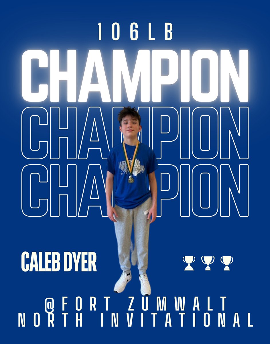 The Boys Varsity Wrestling Team at the FZN Invitational, get big contributions today from Zach Robertson and this guy...106lb Champion - Caleb Dyer! 👇Great efforts from all our Cougar Wrestlers! 🤼💯🔥