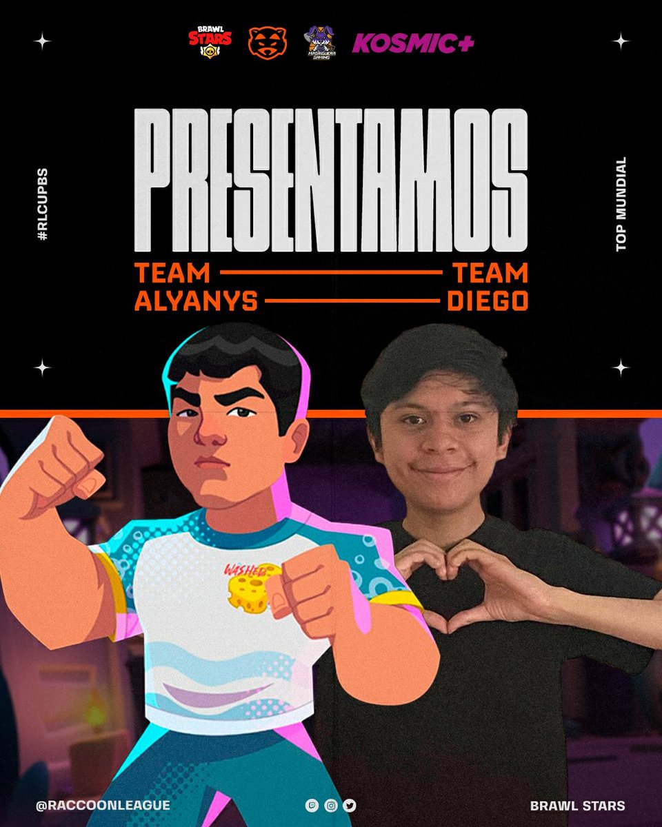RaccoonLeague's tweet photo. 🦝 #RLCUPBS - Presentación 🦝

Bienvenidos @Alyanys_  &amp; @diegogamer5687 🤩

Muy emocionados de contar con su participación en esta gran edición 🔥

Aún nos quedan más por mostrar 4/8... 😏

#RaccoonLeague #BrawlStars #KosmicPlus #GoMadriguera https://t.co/U2G8uB3Cjr