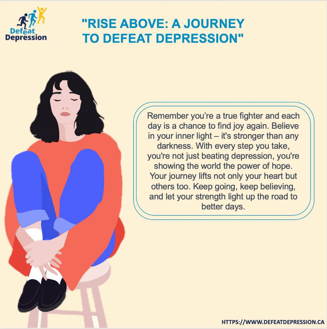 DefDepression's tweet photo. Rising each day with depression isn’t easy. If you’re doing it, remember: You’re a warrior. Every sunrise you greet is a victory. Keep pushing forward. #resilience #keepgoingup #defeatdepression https://t.co/8IUDh83Yx8