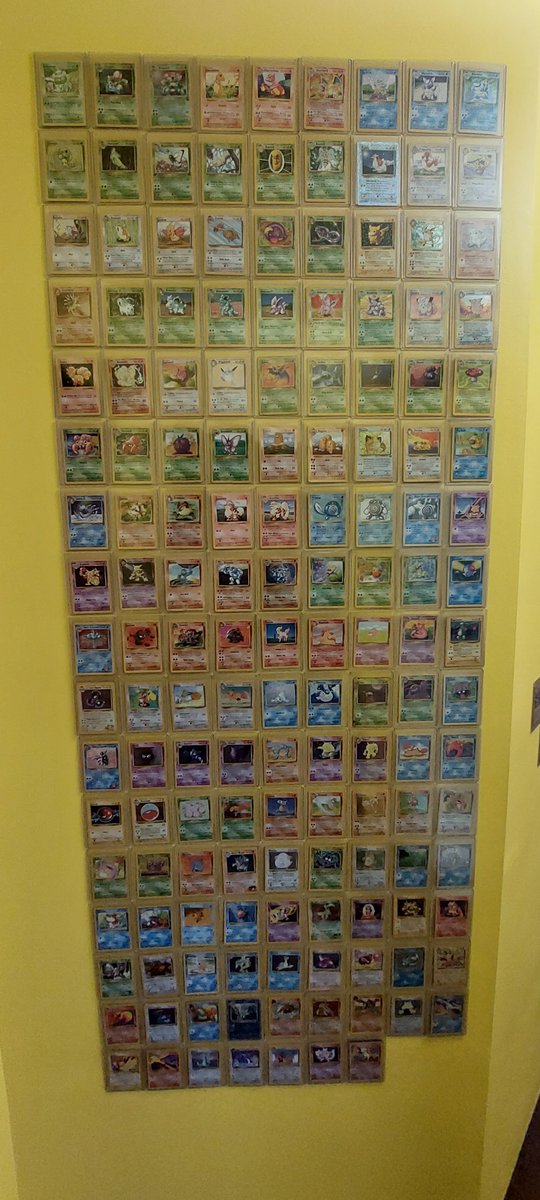 abzman2000's tweet photo. @spicy_ava hard to get in one picture, but I have my favorite versions of the first 151 on one wall and notable trainers and energies on the next. Ones I find noteworthy are Cool Porygon, a bunch of the movie promo cards, and I really like the art style on Clefable and Lt. Surge's Magnemite https://t.co/GO6fSdfYb7