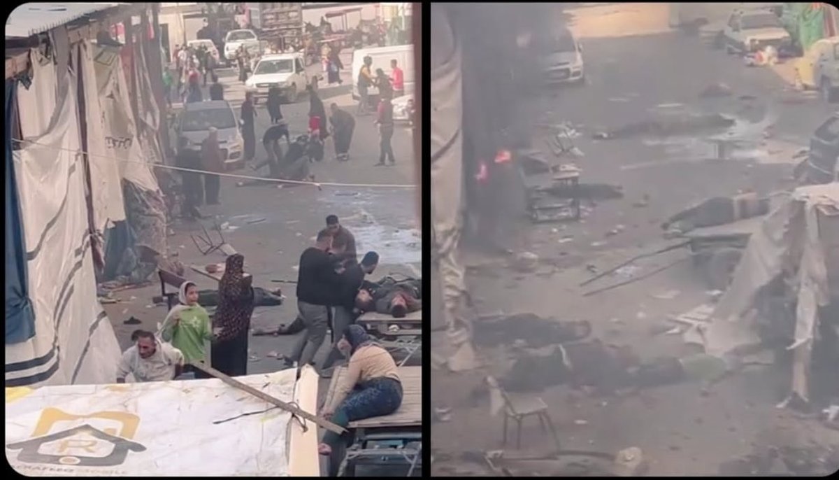 الفاصلُ بين الصورتين دقيقة واحدة
كان المكان مليئاً بالحياة 
ثمَّ سكتَ كلُّ شيءٍ!
اللهُمَّ عدلكَ وانتقامكَ لغزَّة!