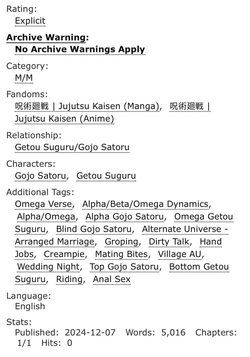 sunkenutopia's tweet photo. seeing you, seeing me

It is every villager's greatest honor to be chosen as the chief’s new bride. Suguru does not hold out much hope to be chosen.

🎂blind chief!gojo x villager!suguru
🎂omegaverse, alpha x omega
🎂5K, E
🔗below!

happy birthday gojo!!!! 🥳🎂💓💓💓 https://t.co/5SnAhIAXKU