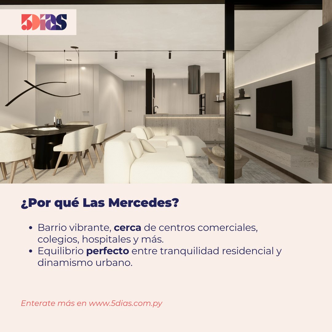 📢 ¡Conocé Midtown! 🏙️ 

El nuevo proyecto inmobiliario en Las Mercedes que está transformando el corazón de Asunción con una inversión de US$ 3 millones🌟

✅ Departamentos exclusivos: 1, 2 y 3 habitaciones con balcón y parrilla.
✅ Amenidades de lujo: Piscina, gimnasio, quincho