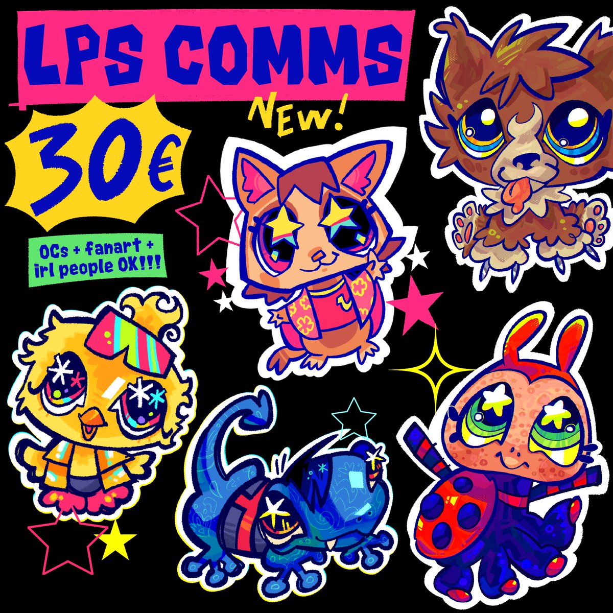 zzzaturation's tweet photo. new discounted c🔅mmissions prices + options for the holidays 🐛❤️ in january ill prob be changing them up so get them while theyre low (if you want to!!!). LPS style critters and ychs now available! https://t.co/BWHVhz7ikw