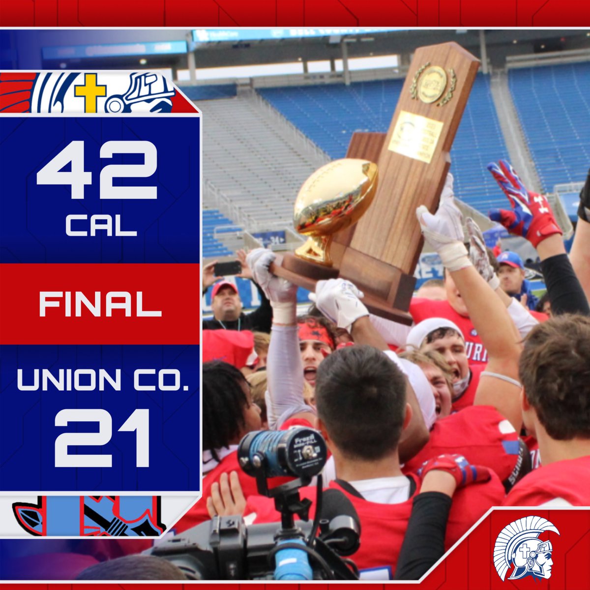 3-PEAT STATE CHAMPS!

CAL raced out to a 28-0 lead by halftime and outlasted Union County for its third straight state title — fifth overall!