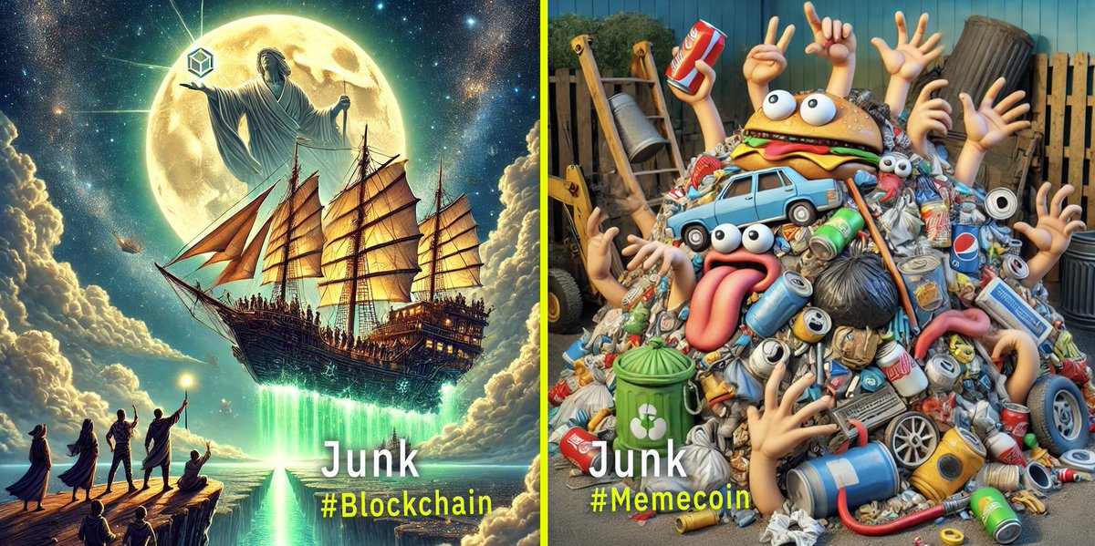 junkcoin_JKC's tweet photo. As you know, Junkcoin is kind of schizophrenic: its blockchain part is junk, and its memecoin part is… also junk. 

BUT, not the same "junk"!

Junkie, which junk personality do you prefer? 

The #blockchain one (🚢), or the #memecoin (🗑️)?