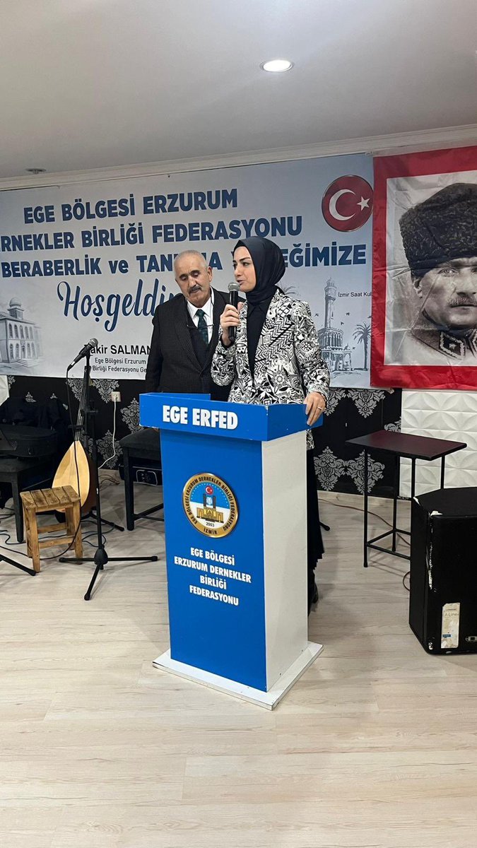 DilekBuyukdag's tweet photo. Kuruluşun, Milli Mücadelenin Şehri, Kadim Memleketim Erzurum’umuzun Ege Bölgesi Dernekler Federasyonu’muzun düzenlediği programda kıymetli hemşehrilerimizle bir araya geldik.

Bizi bu anlamlı programda buluşturan Federasyon Başkanımız Sn Zakir Salmanoğlu’na çok teşekkür ediyorum. https://t.co/9ox9ycuOMy