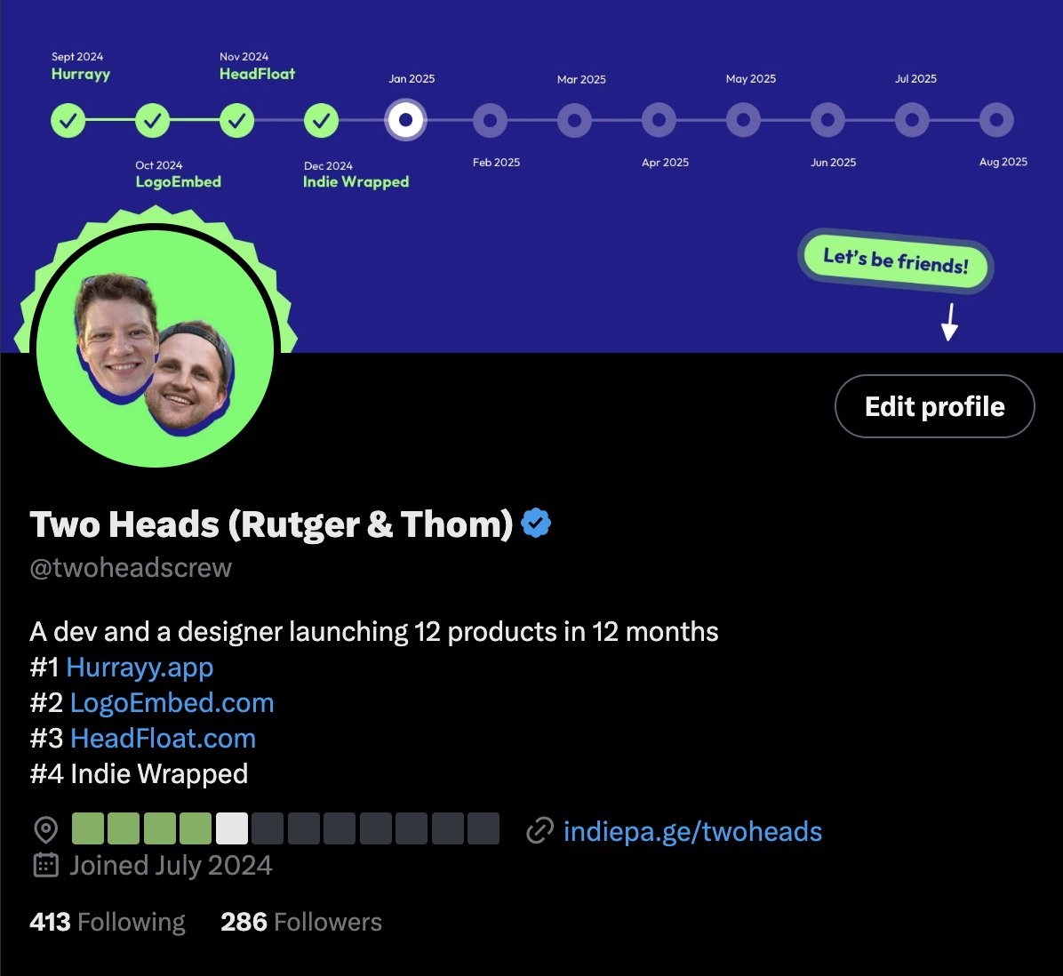Two Heads (Rutger & Thom) tweet media