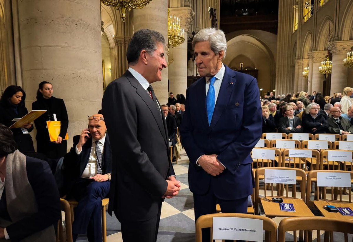 parwar21's tweet photo. H.E. the President of the Kurdistan Region is playing a key role at the reopening of Notre-Dame Cathedral, joining global leaders in celebrating this historic moment of cultural renewal. https://t.co/znBranbFue