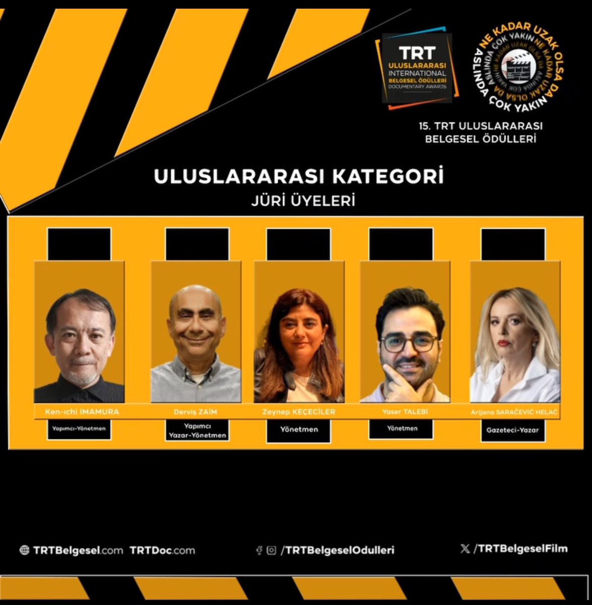 TalebiYaser's tweet photo. It’s an honor to be selected as a jury member for the International Category of the 15th TRT Documentary Awards in Turkey. Thrilled to share this experience with renowned filmmakers like Ken-ichi Imamura and Derviş Zaim.
#TRTDocumentaryAwards #Cinema #Documentary https://t.co/oNfCGo20Ze