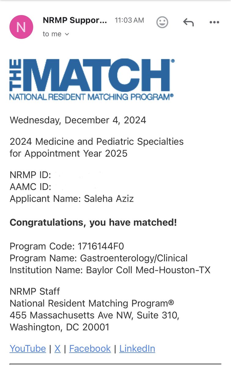 Saleha Aziz (@salehaaziz95) on Twitter photo This week felt like a dream. Blessed to match at my #1 choice for GI <a href="/bcm_gihep/">BCM Gastroenterology</a> where I also get to work alongside my incredible husband. Eternally grateful to my mentors & family who supported, guided & prayed for me. Alhamdulilah!
<a href="/UMMCMedRes/">UMMC Internal Medicine Residency</a>, Dr. Petrasek <a href="/LisaVWMD/">Lisa VanWagner</a>, Dr. Tang This week felt like a dream. Blessed to match at my #1 choice for GI <a href="/bcm_gihep/">BCM Gastroenterology</a> where I also get to work alongside my incredible husband. Eternally grateful to my mentors & family who supported, guided & prayed for me. Alhamdulilah!
<a href="/UMMCMedRes/">UMMC Internal Medicine Residency</a>, Dr. Petrasek <a href="/LisaVWMD/">Lisa VanWagner</a>, Dr. Tang