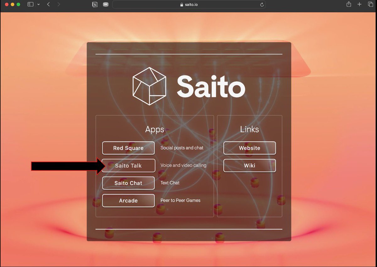 WesleyBKress's tweet photo. Used @SaitoOfficial for the 2nd time this week. Peer to Peer Video 🎥 calls all on the blockchain. No centralized servers. True #Web3 

Simple and easy. 

Go to https://t.co/RR64jX9Hno & follow pictures below & then the + at bottom left to share the link 🔗 

They don’t even know they are using the blockchain. 

Peer to peer. Free 🆓 

$SAITO 🟥 🚀🌕

#Crypto $BTC $ETH $NEAR $SUI $BNB $eGLD $SOL $VRA