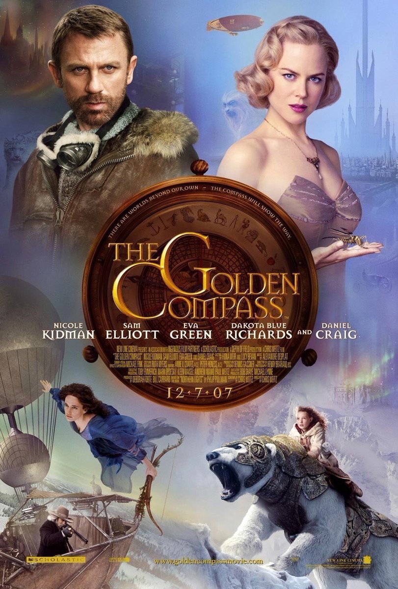 FilmNewsNos's tweet photo. 🎬MOVIE HISTORY: 17 years ago today, December 7, 2007 the movie ‘The Golden Compass’ opened in theaters!
#DakotaBlueRichards #NicoleKidman #DanielCraig #SamElliott #EvaGreen #JimCarter #CharlieRowe #MadgaSzubanski #IanMcKellen #FreddieHighmore #KathyBates #IanMcShane #ChrisWeitz https://t.co/9qqBbo845M