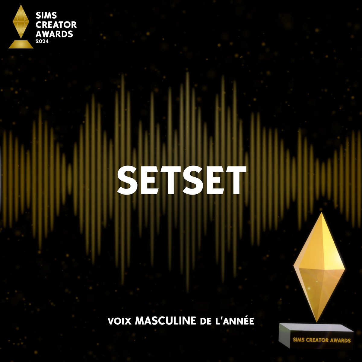 Le palmarès des Sims Creator Awards 2024 !

Je remercie tous les participants ainsi que tout ceux qui ont voté et merci a <a href="/Setset_ytb/">SETSET</a> et <a href="/AthenaOfficiel/">Athena</a> pour leur collaboration.
👉 Nous vous donnons rendez-vous pour la prochaine édition, avec encore plus de surprises !

1/2