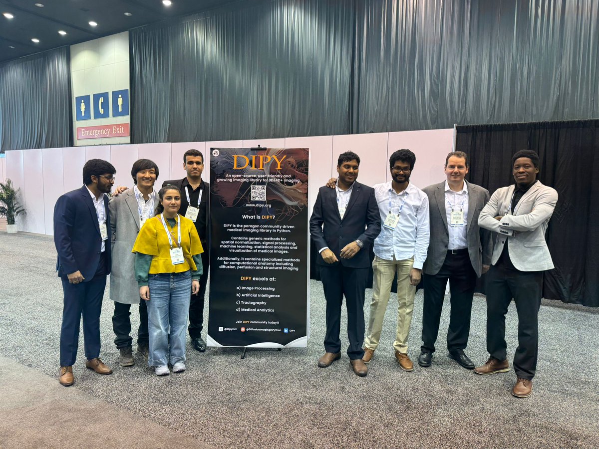 A big thank you to everyone who stopped by the DIPY booth at #RSNA2024! 🙌 It was amazing connecting with so many of you to discuss #DiffusionImaging and #AI in healthcare. We’re excited for the future and grateful for your support and interest. See you next year! 🚀