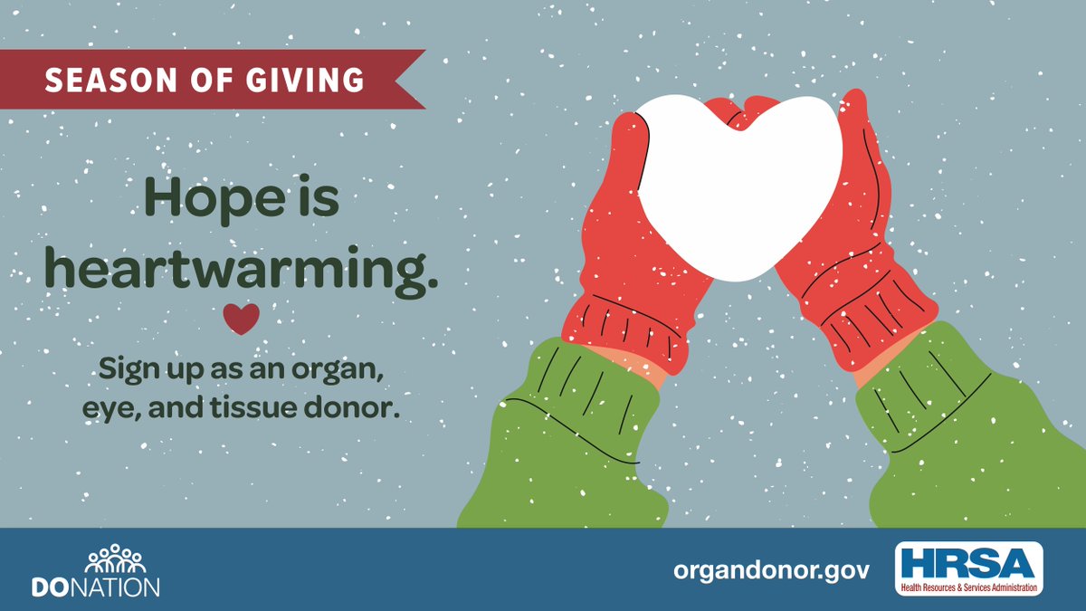 Give the gift of life this holiday season. 🌟 Sign up to become an organ, eye, or tissue donor today at the link in our bio!

#HealthCare #OrganDonation