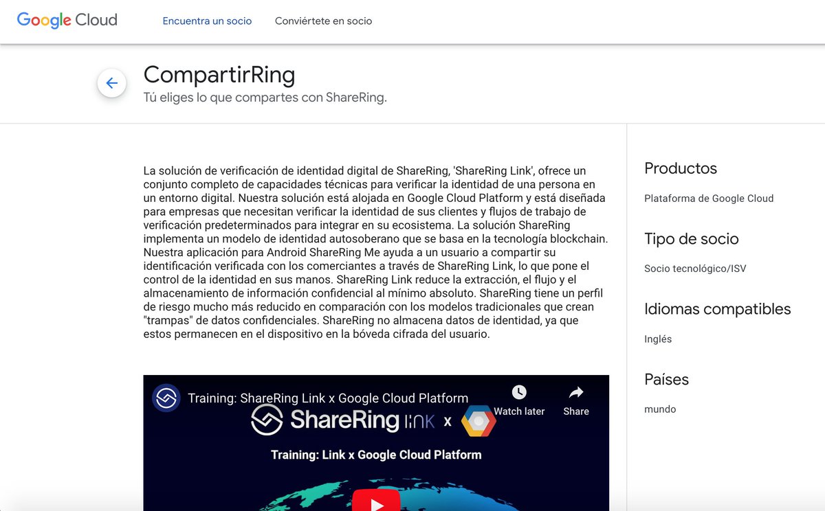 <a href="/ShareRingGlobal/">ShareRing - The Identity Chain</a> 🤝 <a href="/googlecloud/">Google Cloud</a> 🚀#BTC #ETH #SHR  $SHR puedes leer la nota completa: 
cloud.google.com/find-a-partner…