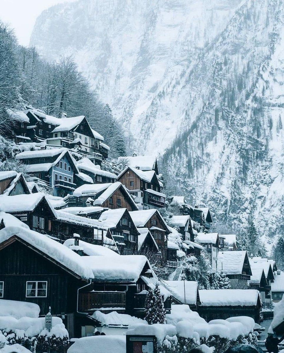 earthcurated's tweet photo. Hallstatt, Austria ❄️ https://t.co/I7CgoM5Jrd