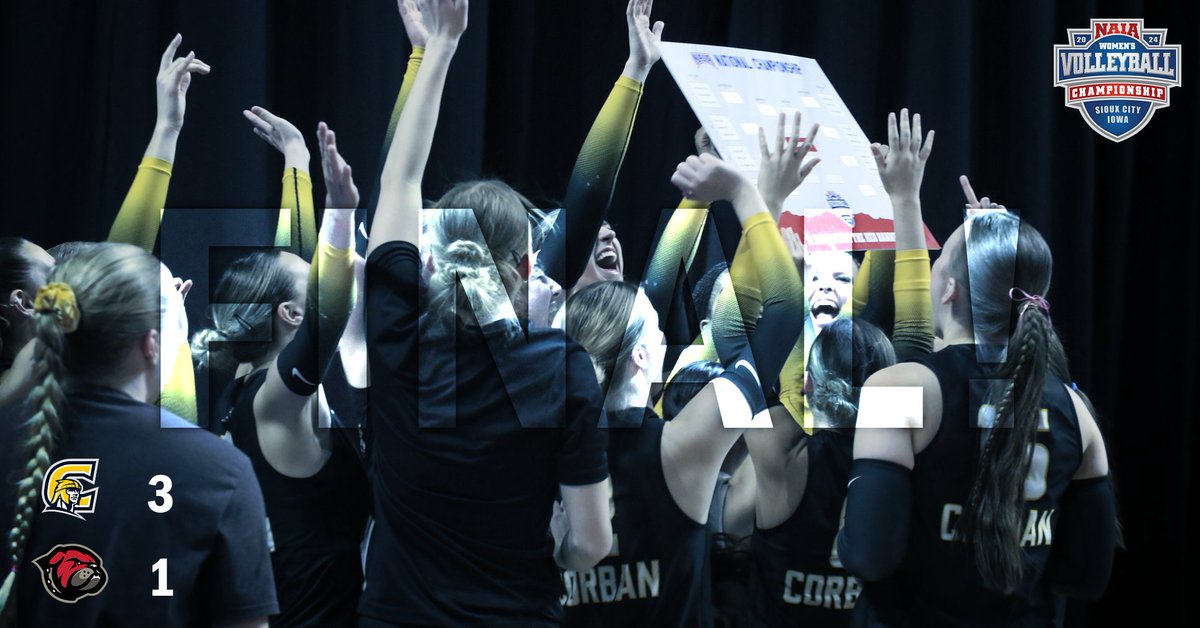 NAIA's tweet photo. W🏐
@CorbanAthletics is the first to advance to the #NAIAWVB semifinals!
This is the second time the team will play in a semifinal round

For more on the match --> https://t.co/Lr0erZ3Jes

#BattleForTheRedBanner #collegevolleyball #NAIAWVB https://t.co/PmCNqLNJ53