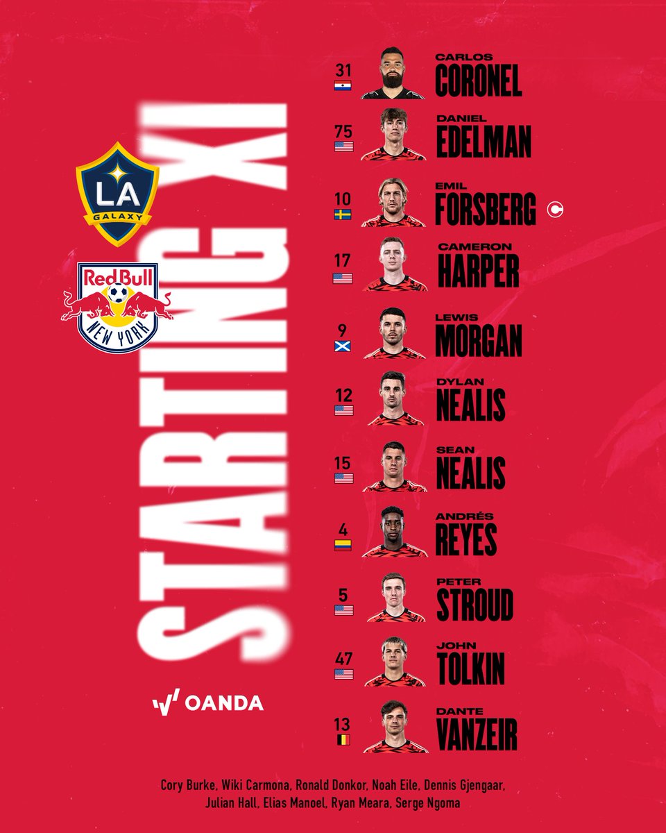 🔴 YOUR NEW YORK RED BULLS MLS CUP STARTING XI 🔴

#RedRunsDeep | <a href="/OANDA/">OANDA</a>