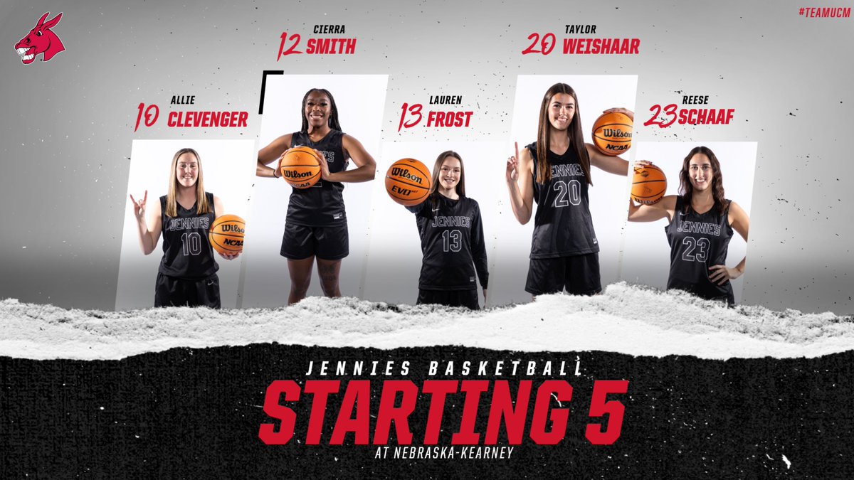 UCMWBB's tweet photo. Today's Starting 5⃣ against Nebraska-Kearney!

Watch live at https://t.co/qmZHpa6iQT (PPV).

#teamUCM https://t.co/xrNI0tn6ee