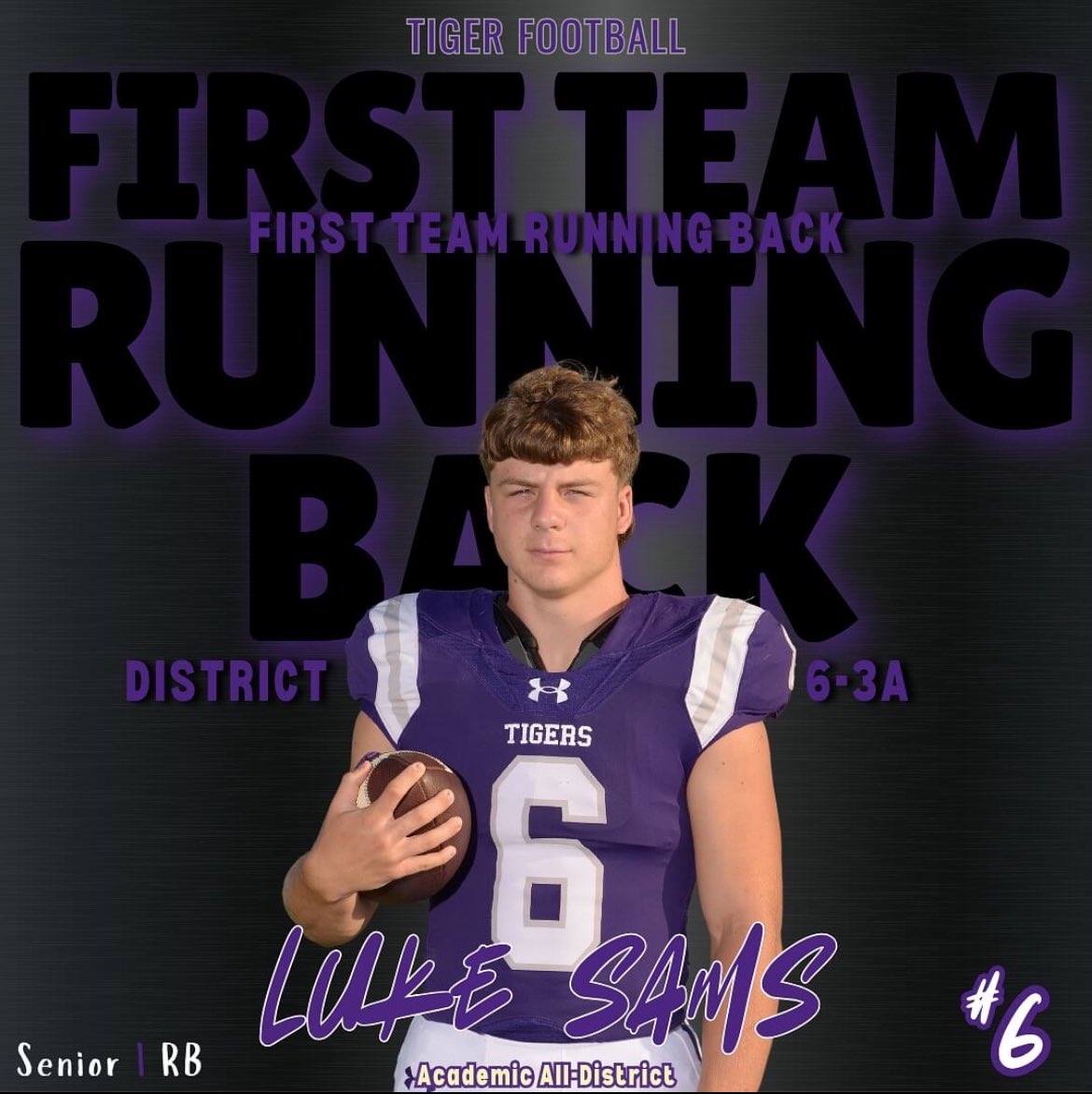 LukeHSams6's tweet image. I appreciate the recognition from the district coaches despite my injury. Big thanks to my teammates for a great last ride. Always a Tiger. #TFND