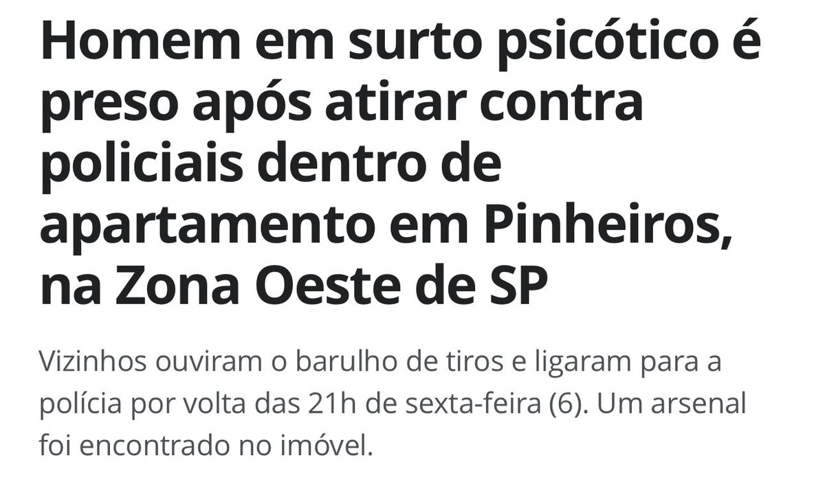 lucianocarvaIho's tweet photo. O cara ATIROU contra a PM e eles conseguiram prender sem executar o homem. Mas vocês sabem que isso só aconteceu porque foi em PINHEIROS, né?

Vai um morador de bairro pobre fazer o mesmo… https://t.co/cvrnOlTo6w