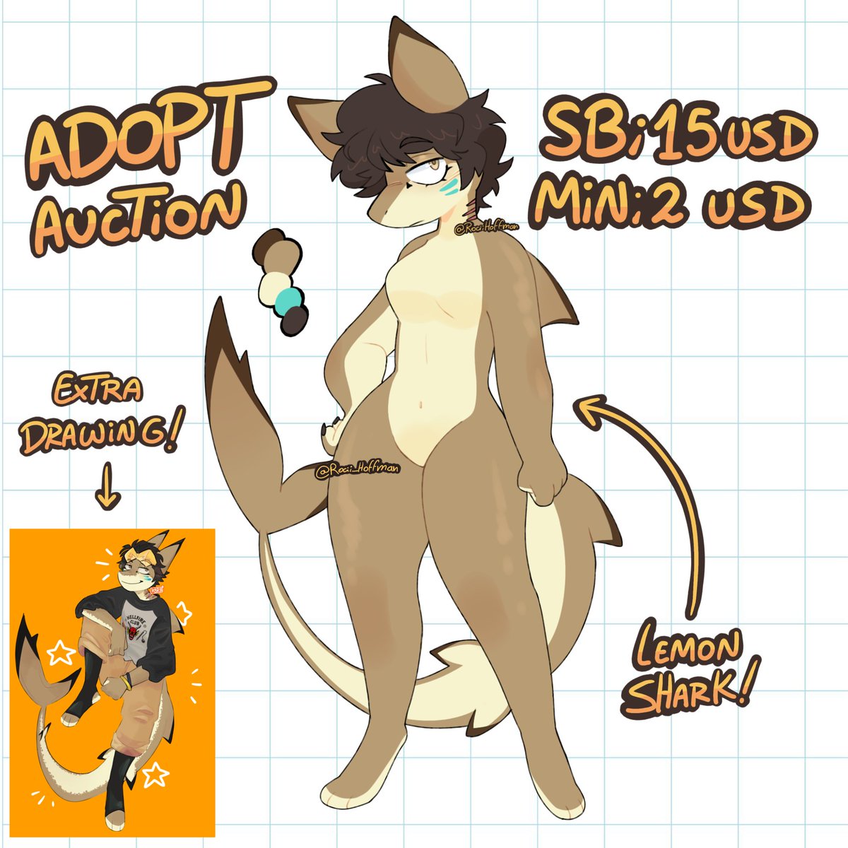 Offer and adopt this beautiful lemon shark here! ych.commishes.com/auction/show/3…

SB: 15 USD
MIN: 2 USD

(Once it is adopted I will send to the buyer both drawings of the character!)