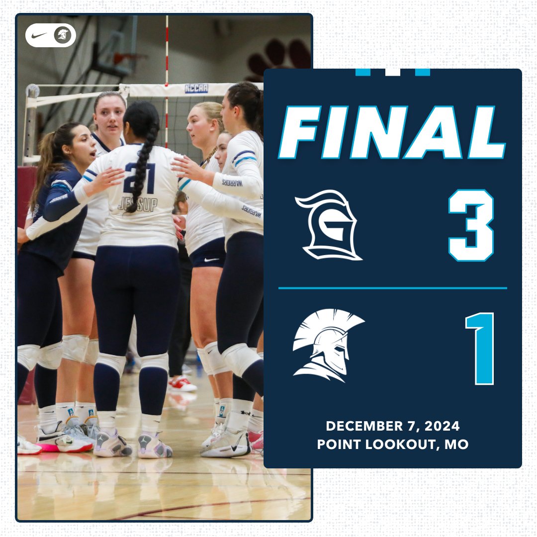 Jessup_WVB's tweet photo. The end to an amazing season.
Jessup 1️⃣, Grace 3️⃣

Jessup's historic first season in NCAA Division II and the NCCAA ends in the NCCAA Women's Volleyball National Championship match.

#1️⃣WARRIOR https://t.co/d60hUJmP5R