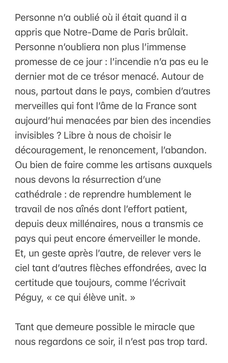 fxbellamy's tweet photo. Personne n’a oublié où il était quand il a appris que Notre-Dame de Paris brûlait. Personne n’oubliera non plus l’immense promesse de ce jour : le pari de l’espérance.

#NotreDameDeParis https://t.co/gVzBeqZovp
