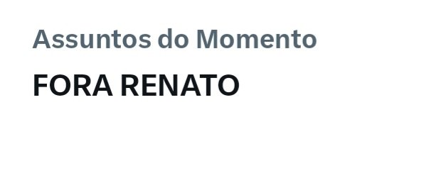 De novo...
#ForaRenato