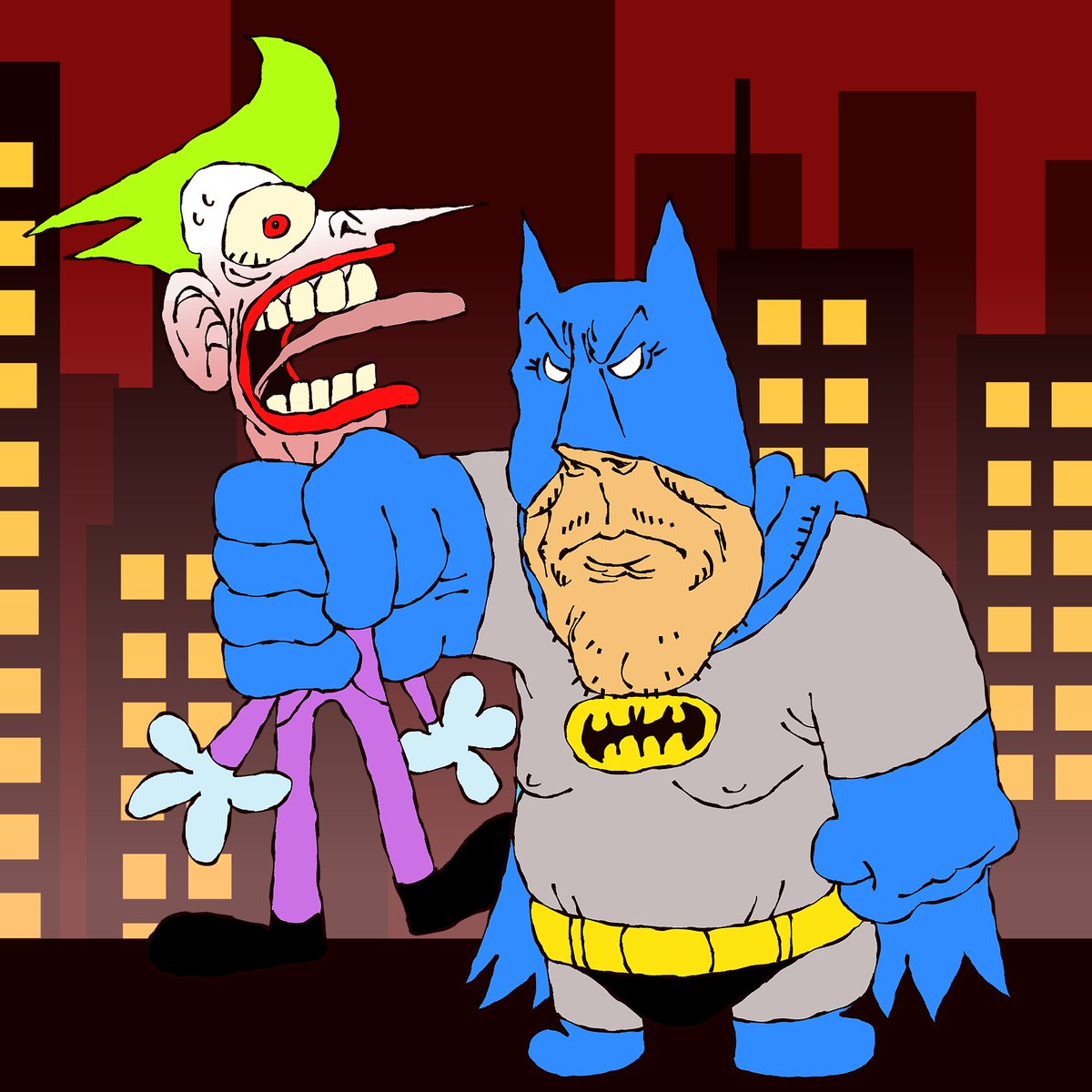 inkyink26's tweet photo. batman v joker (epic battle) https://t.co/CQP17ojusB
