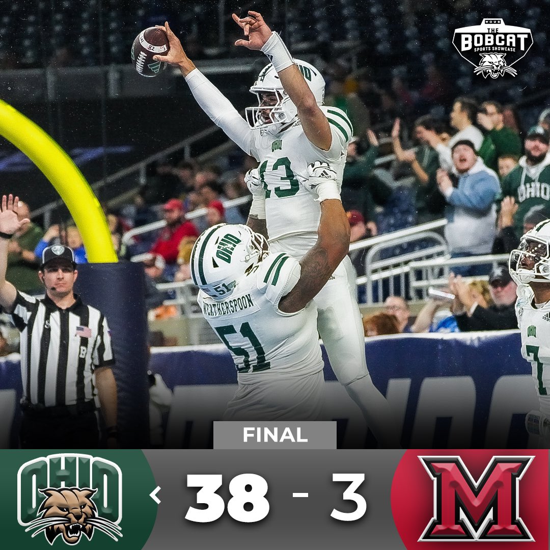 BobcatShowcase's tweet photo. 🏆2024 MAC CHAMPIONS🏆

Ohio dominates in a revenge game against Miami and bring home a conference title for the first time since 1968 https://t.co/zzoZGk1gu8