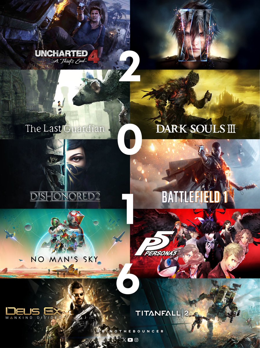 RinoTheBouncer's tweet photo. What’s your Game of the Year from 2016?🚀

Let’s go!😎 (Mine is Uncharted 4: A Thief’s End) https://t.co/pNCox2quko