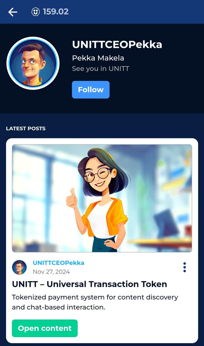 UNITT_io's tweet photo. One of the new and exciting features we have built in to the latest version of #UNITT dApp testnet beta, is the possibility to follow your favorite creators in UNITT Discovery. This way, you will get a notification when your favorite creator registers new content to the #Kadena $KDA blockchain.
Want to try out the UNITT dApp? Go to https://t.co/W66PAUcZYp!
