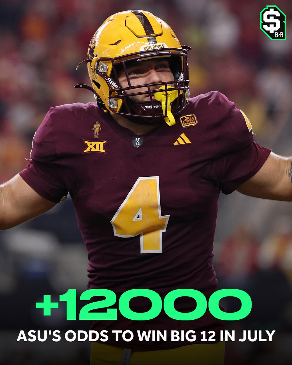 br_betting's tweet image. Arizona State wins the Big 12 after being picked last to win the conference in the preseason 🏆

LEGENDARY.
