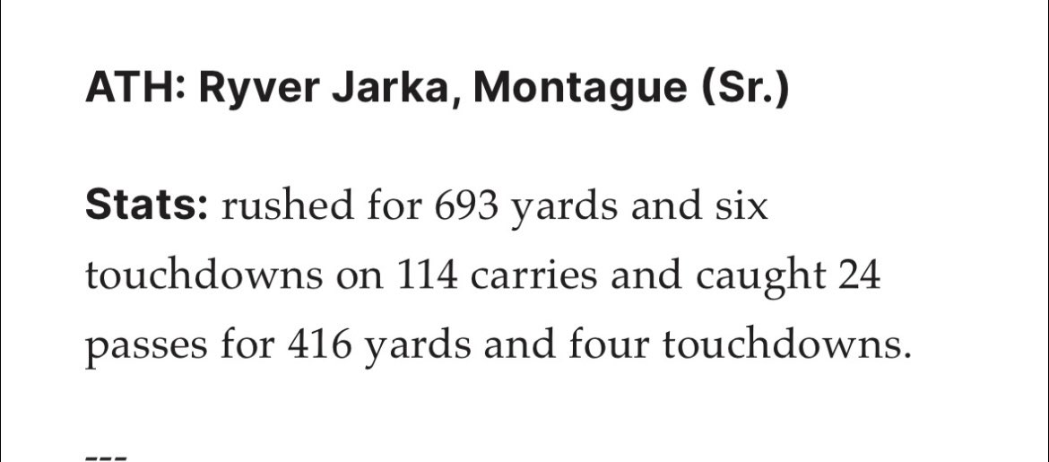 blessed to be named First team muskegon dream team defense and second team muskegon dream team offense!