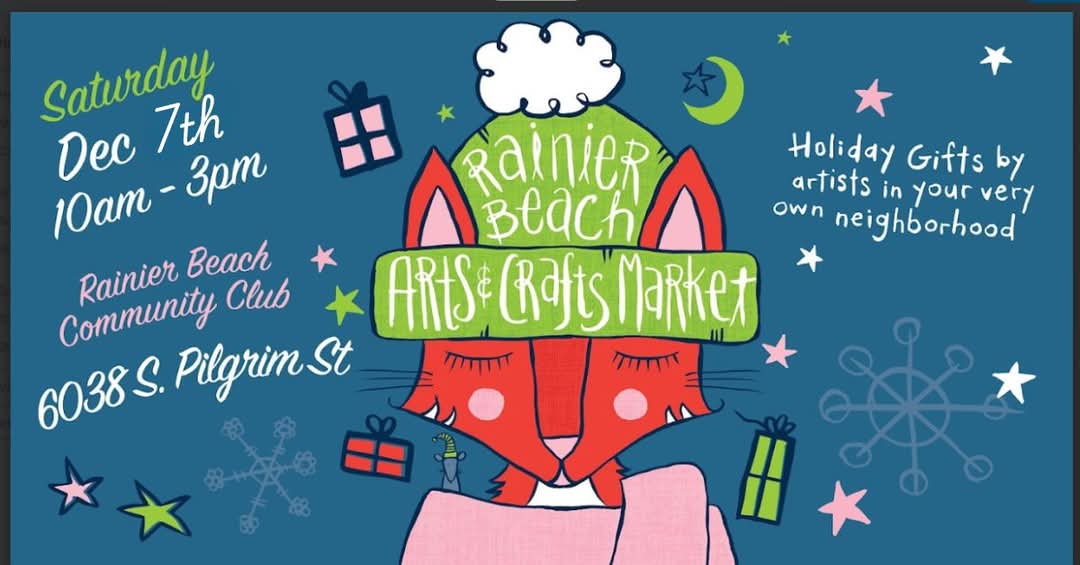 FN_Makayla's tweet photo. There are some cool events happening in @rainierbeach and the South End today. If you're feeling festive, go check them out! 

There is the Rainier Beach Arts and Crafts market happening now until 3 pm at the Rainier Beach Community Club! https://t.co/ssUh9w7LgW