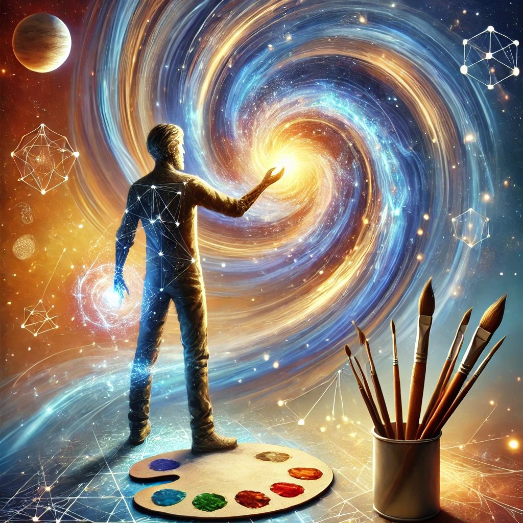 LievSandoval's tweet photo. "El arte y el universo se entrelazan en una danza infinita de posibilidades. 🎨🌌
¿Hasta dónde puede llegar nuestra imaginación cuando conectamos con el cosmos? Deja tu huella en esta conversación sobre creatividad y el futuro."

#ArteFuturista #ExploraciónCósmica https://t.co/IPydbdU4hI