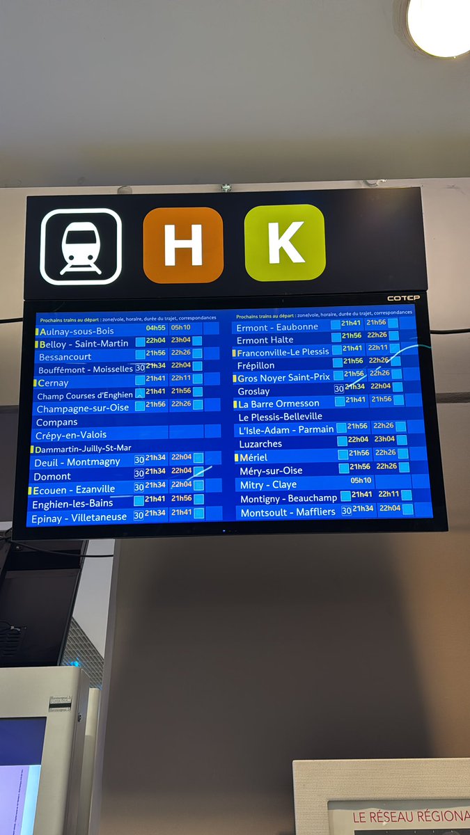 Avec la <a href="/LigneH_SNCF/">Ligne H</a> ils nous font préférer la voiture !
Soirée sur Paris qui ne se termine pas trop tard et devinez quoi ?!?!
Le train de 21h26 supprimé forcément de plus l’annonce au micro incompréhensible car leur système date de 1890
