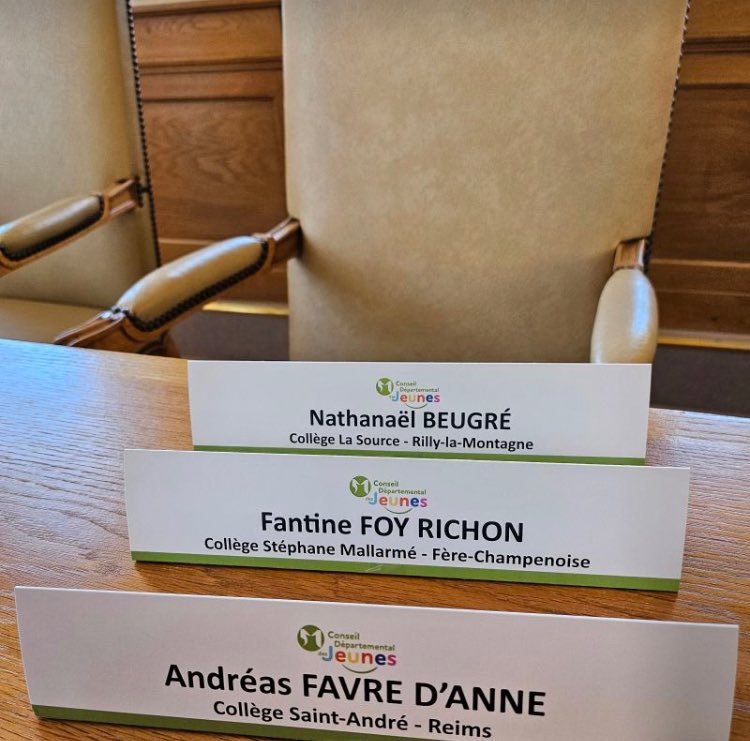 VincVerstraete's tweet photo. Félicitations à Andréas FAVRE-D’ANNE, élève au collège Saint-André.  
Elu nouveau président du Conseil Départemental des Jeunes. 

￼￼￼81 collégiens marnais vont porter des projets liés aux compétences du CD51
- Sport
- Insertion
- Grand Âge/Handicap

Fier de notre jeunesse ! https://t.co/G0n2bK5qNO